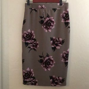 Purple and Gray Floral Skirt